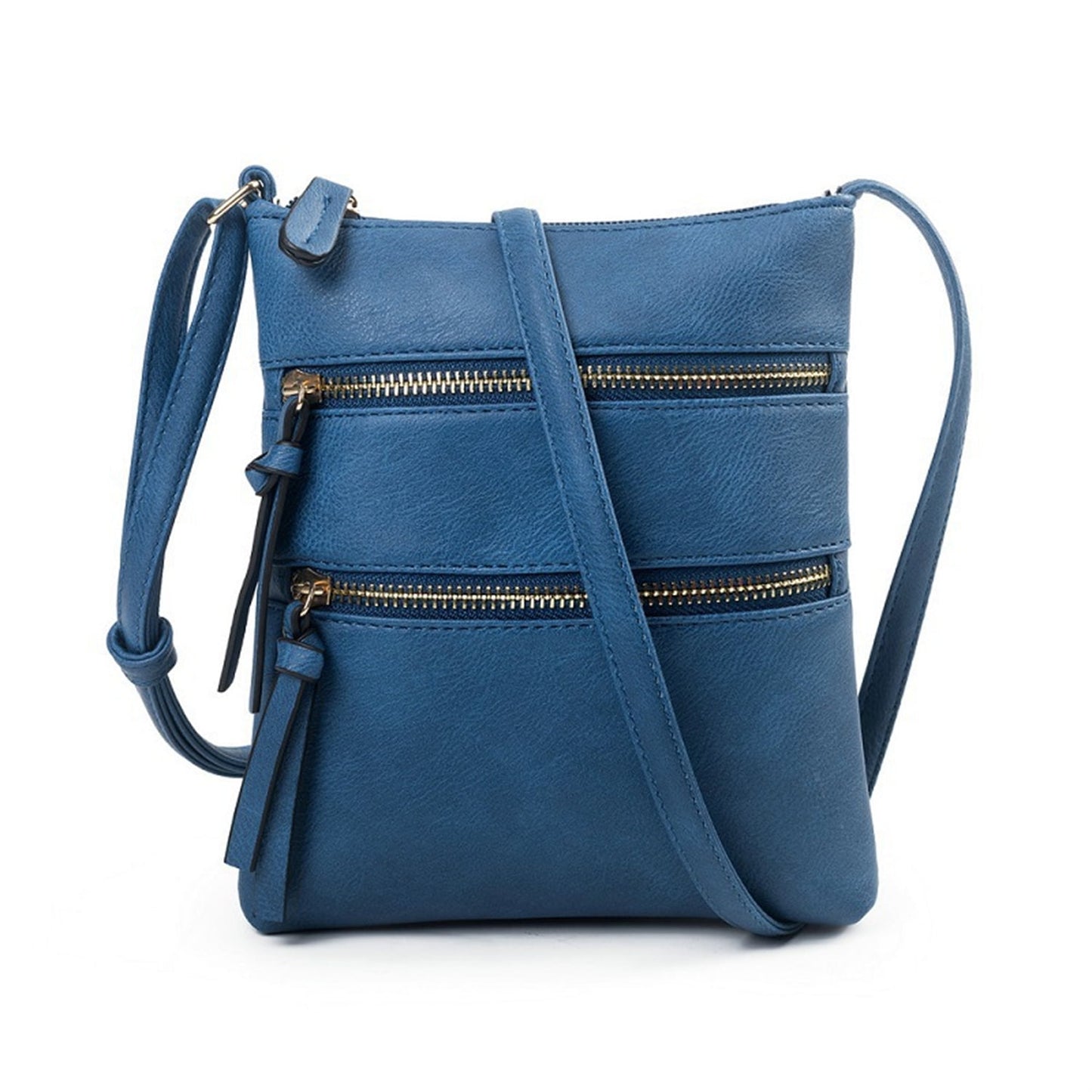 Small Crossbody Purses for Women Multi Pocket Travel Bag Over The Shoulder with Extra Long Strap - Beige Navy Blue