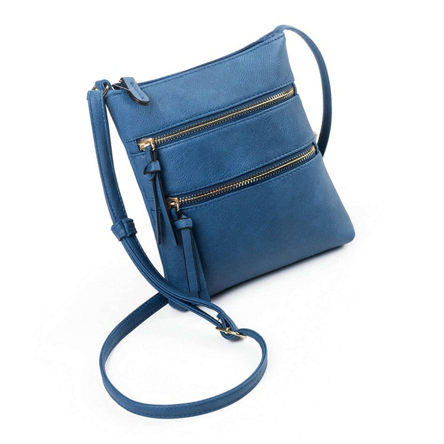 Small Crossbody Purses for Women Multi Pocket Travel Bag Over The Shoulder with Extra Long Strap - Beige Navy Blue