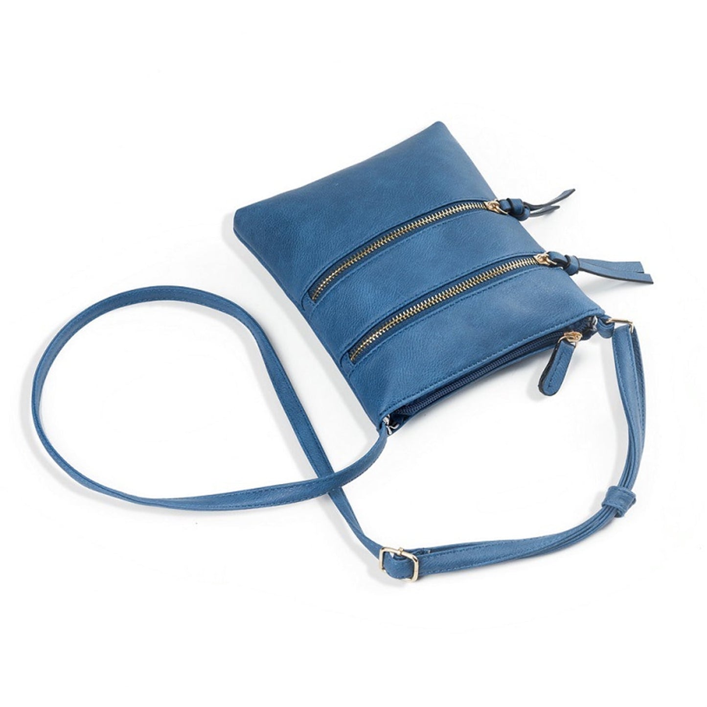 Small Crossbody Purses for Women Multi Pocket Travel Bag Over The Shoulder with Extra Long Strap - Beige Navy Blue
