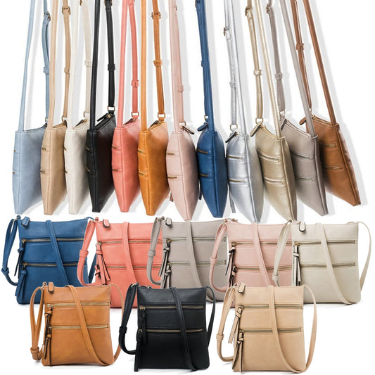 Small Crossbody Purses for Women Multi Pocket Travel Bag Over The Shoulder with Extra Long Strap - Beige Watermelon Red