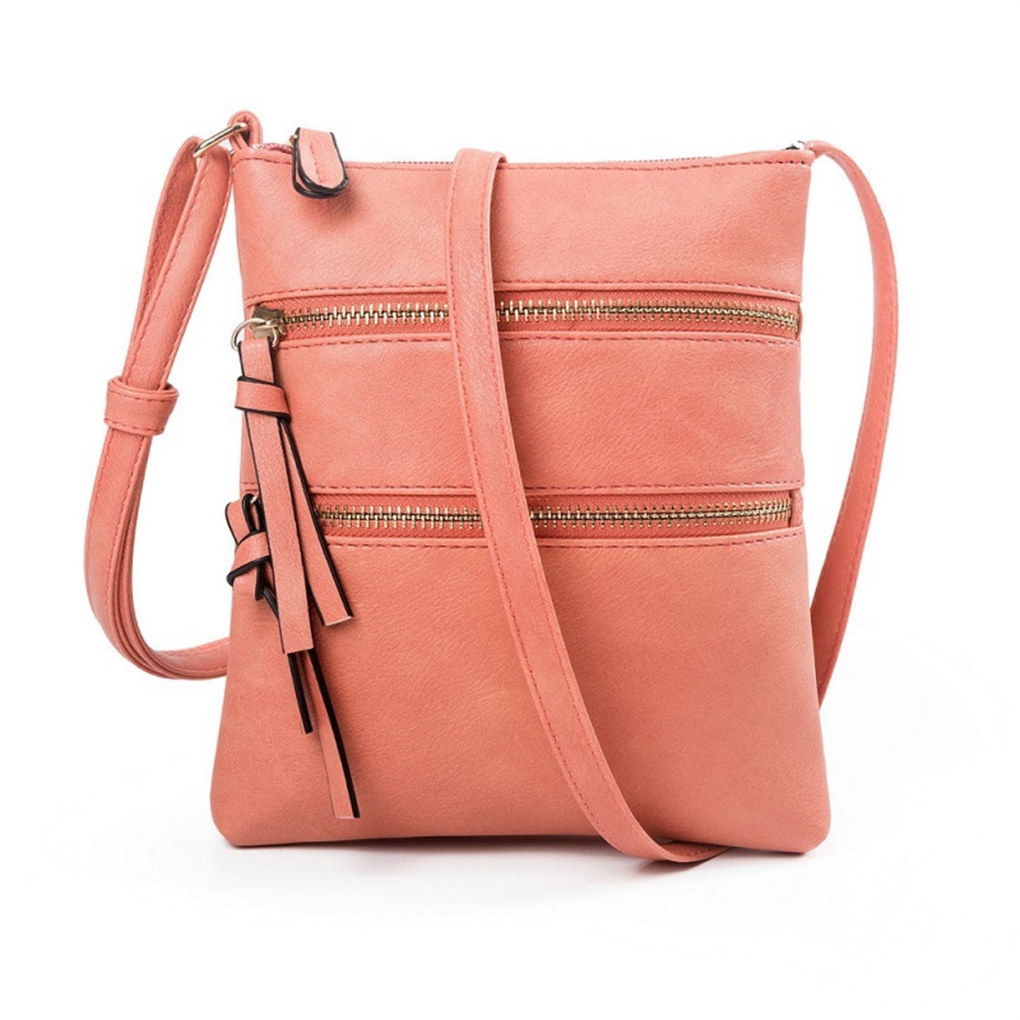 Small Crossbody Purses for Women Multi Pocket Travel Bag Over The Shoulder with Extra Long Strap - Beige Watermelon Red