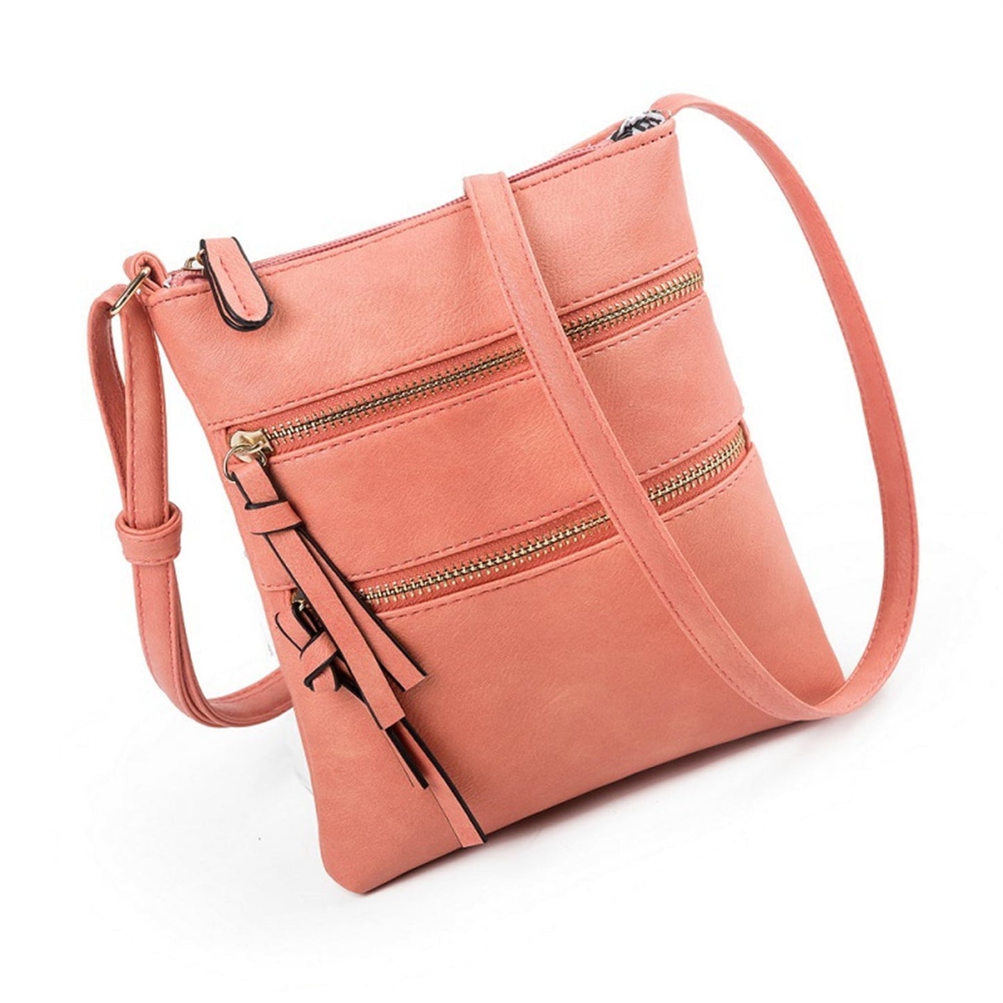 Small Crossbody Purses for Women Multi Pocket Travel Bag Over The Shoulder with Extra Long Strap - Beige Watermelon Red