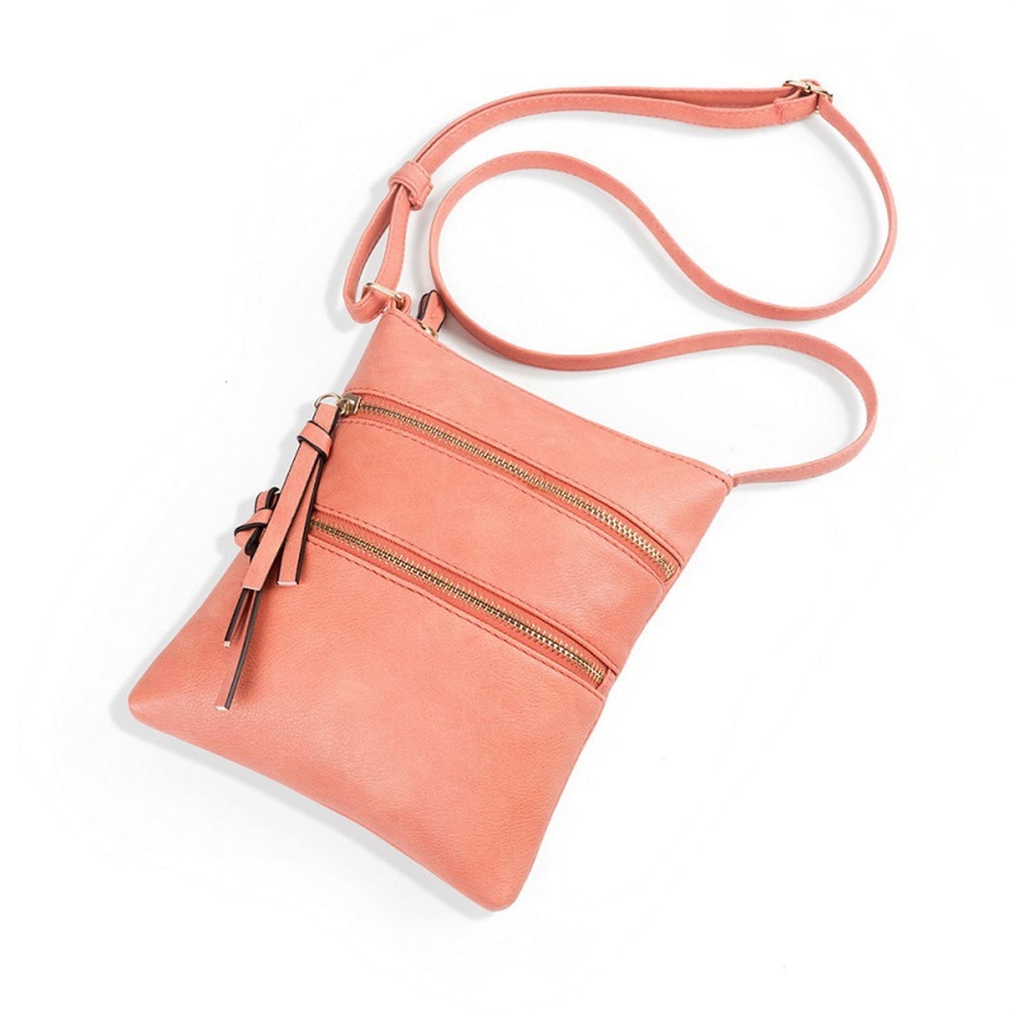 Small Crossbody Purses for Women Multi Pocket Travel Bag Over The Shoulder with Extra Long Strap - Beige Watermelon Red
