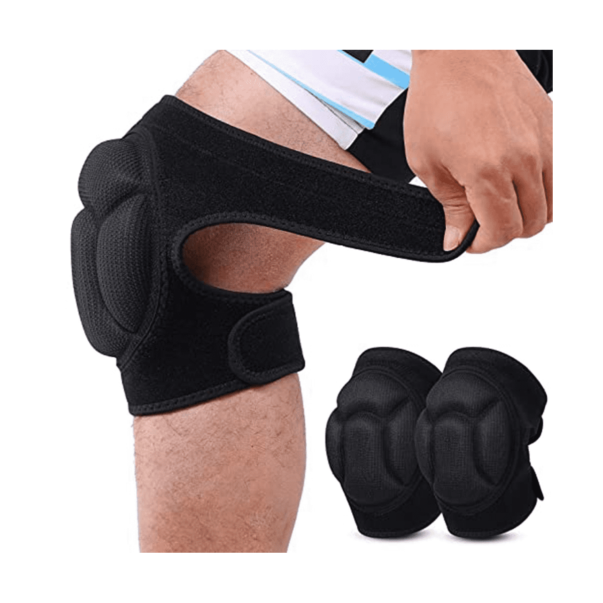 Men/Women Knee Pads for Gardening, Cleaning, Construction Work, Flooring, Volleyball, Anti-Slip Collision 1 Pair Black