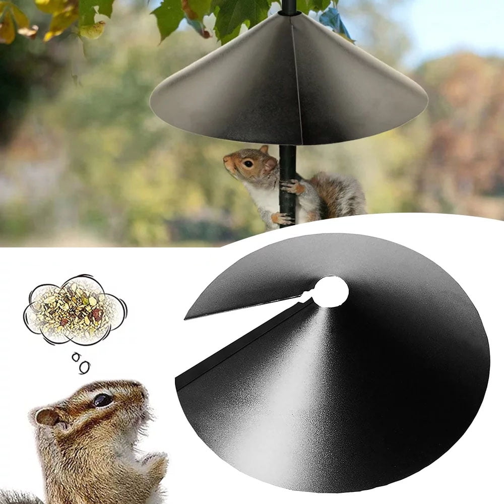 Squirrel Proof Baffle 鈥?12/14/16/18 Inches Wide Squirrel Protection for Bird Feeders 鈥?Anti-Rust Galvanized Steel Hangable Baffle, Protects Bird Houses from Squirrels 14" Black
