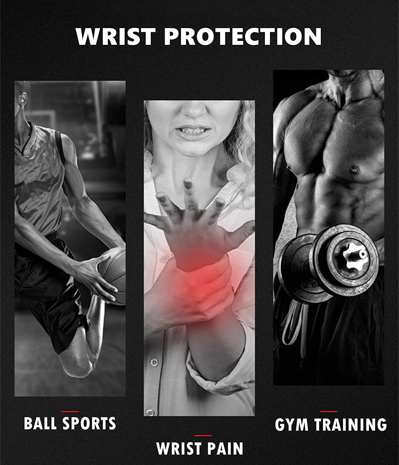 2 Pack Adjustable Sport Wrist Brace, Wrist Support, Wrist Wrap, Wrist Strap