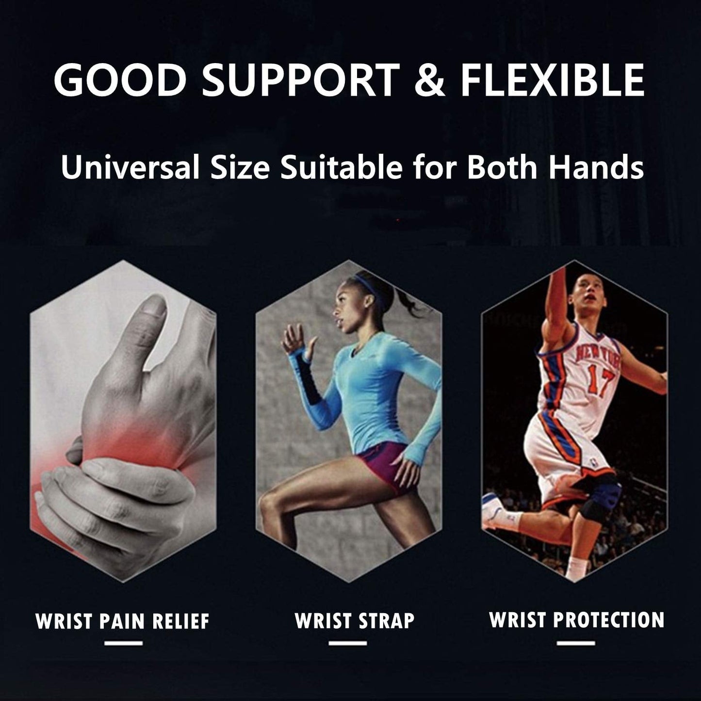 2 Pack Adjustable Sport Wrist Brace, Wrist Support, Wrist Wrap, Wrist Strap
