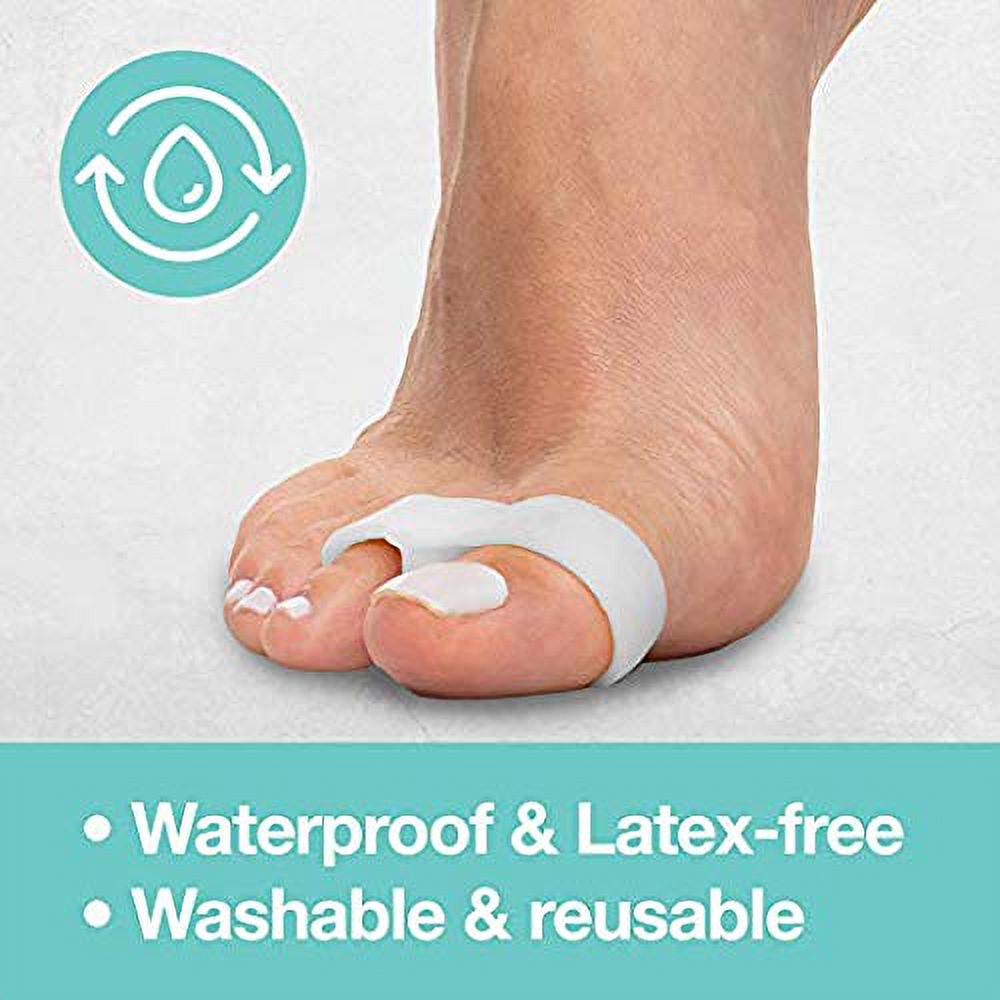 Toe Separators with 2 Loops - Pack of 4 Soft Gel Bunion Correctors - White