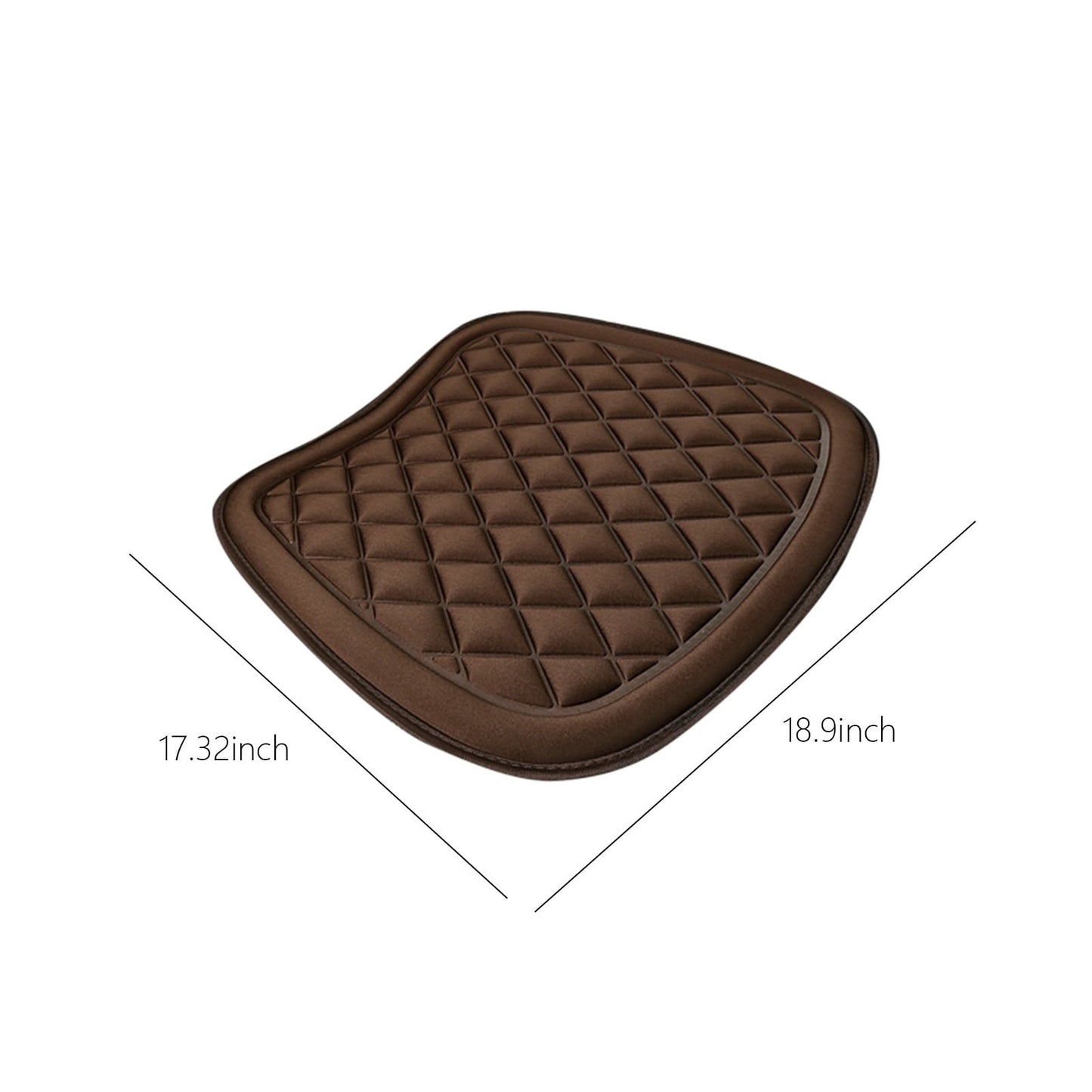 Car Seat Cushion, Driver Seat Cushion with Comfort Memory Foam & Non-Slip Rubber Bottom, Car Seat Pad Works with 95% of Vehicles and Office Chair or Home 44x48cm/17.32x18.9 inches Coffee