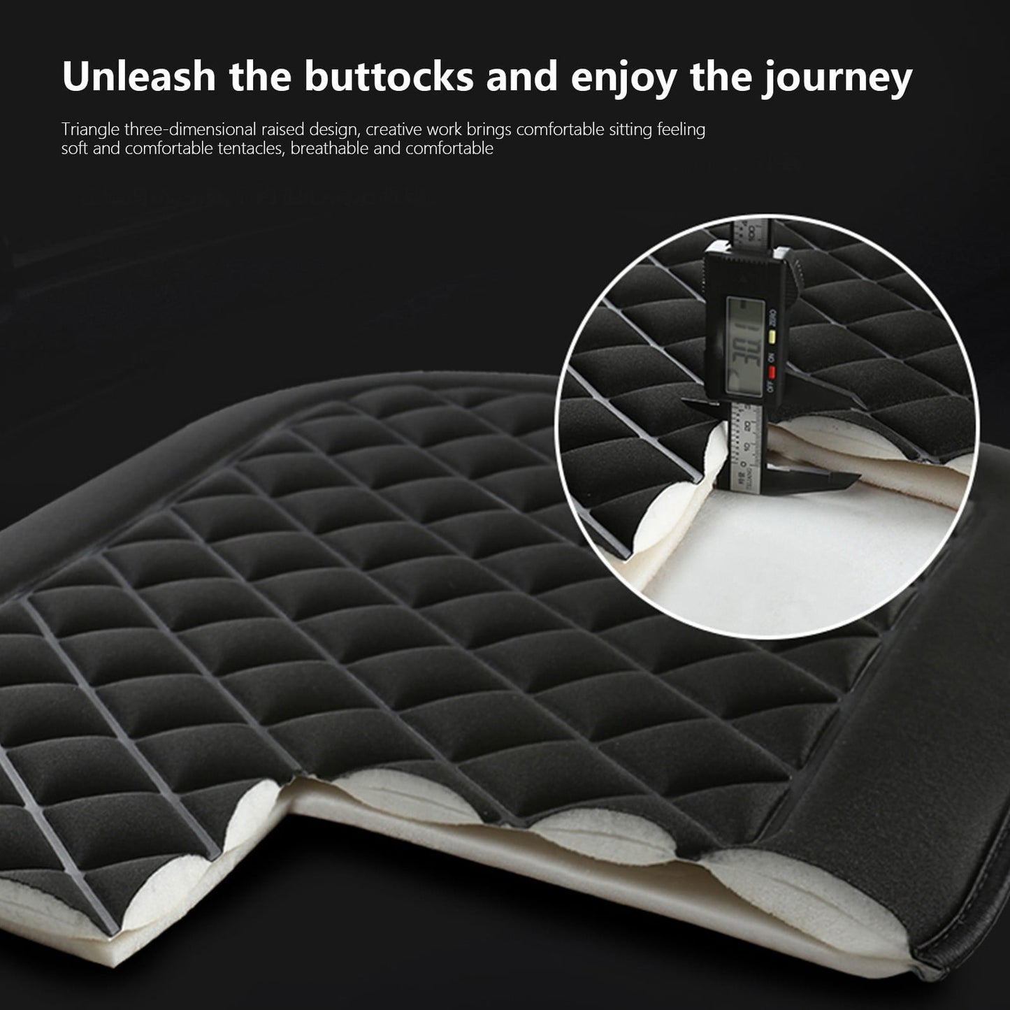 Car Seat Cushion, Driver Seat Cushion with Comfort Memory Foam & Non-Slip Rubber Bottom, Car Seat Pad Works with 95% of Vehicles and Office Chair or Home 44x48cm/17.32x18.9 inches Wine