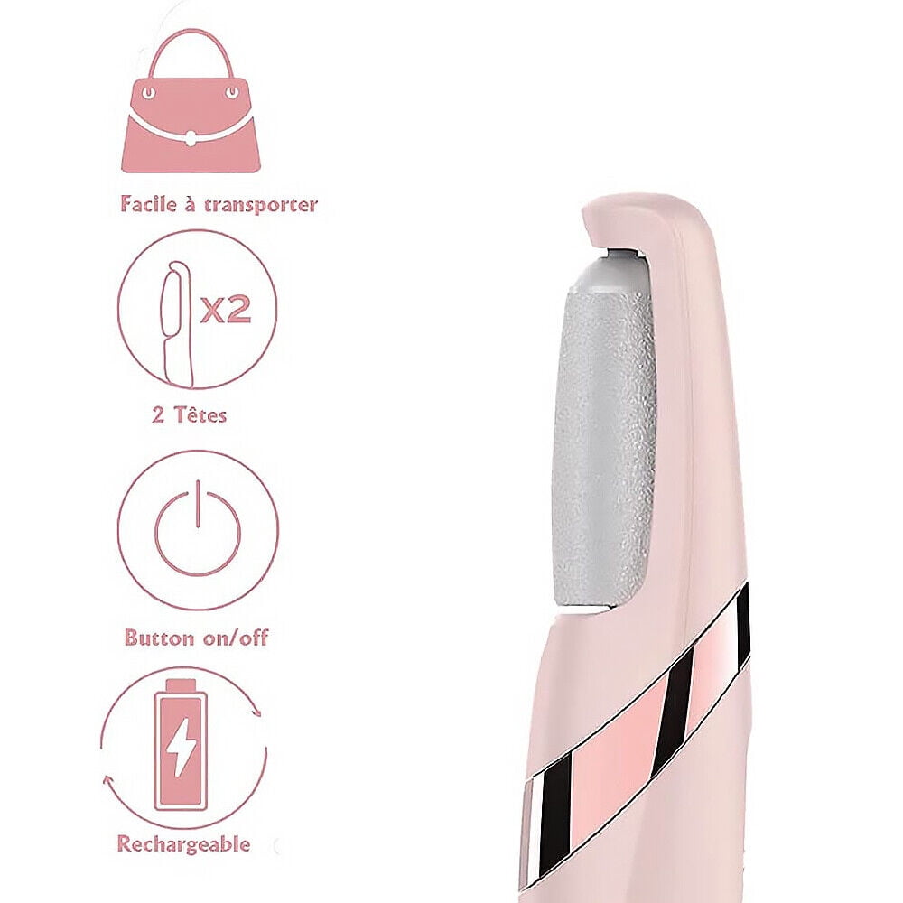 Electric Foot Callus Remover, Rechargeable Electronic Foot File, Waterproof Foot Scrubber File Pedicure Kit, Professional Pedicure Tools Feet Care for Dead Skin Women Men Pink