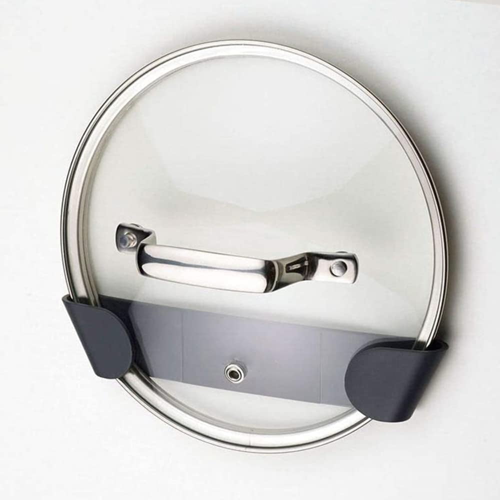 Pan Lid Holder, Pot Lid Organizer for Cabinet Door, Pan Pot Cover Holder for Kitchen, Set of 4