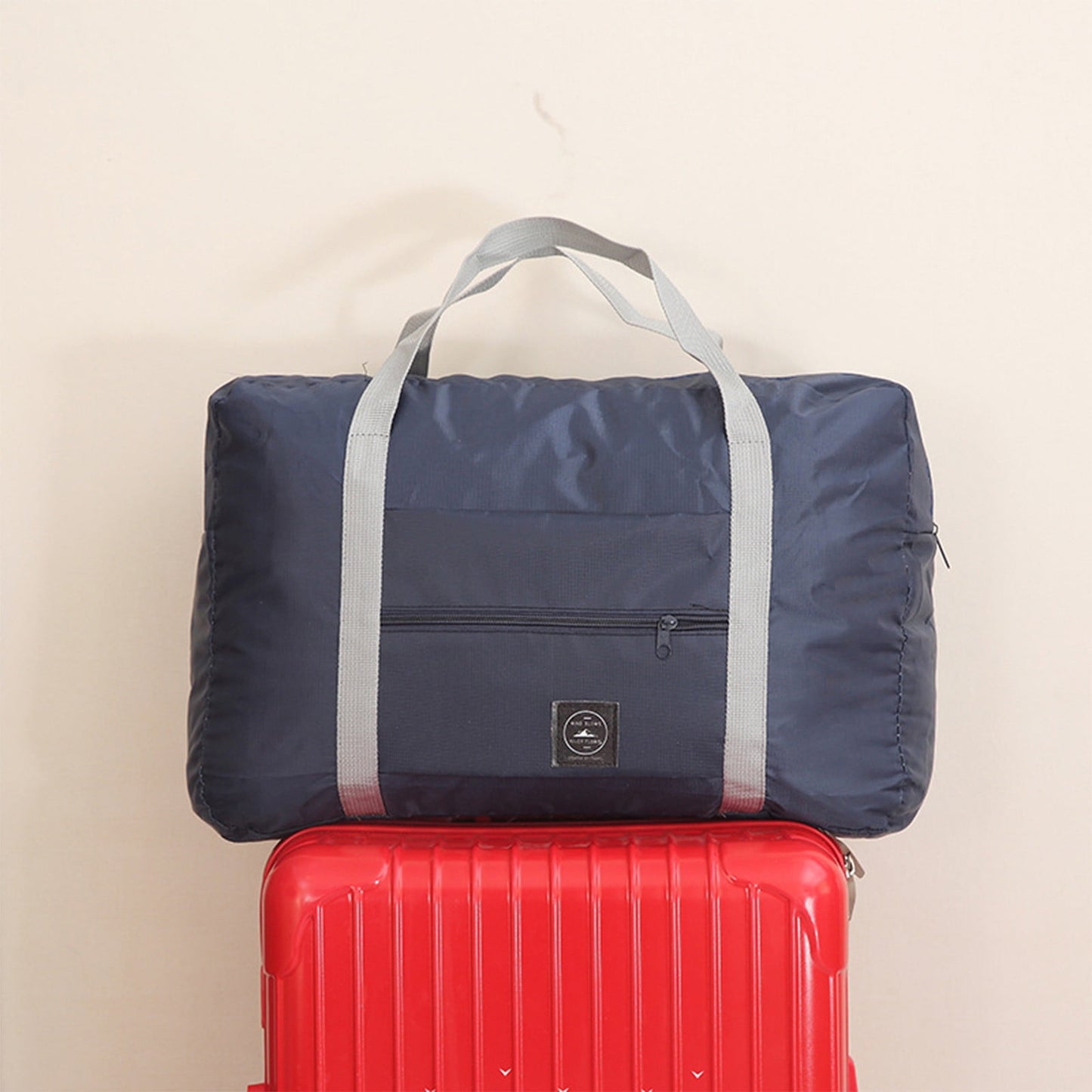 Foldable Travel Duffel Bag Tote Carry On Luggage Sport Duffle Week-ender Overnight For Women And Girls C-Navy