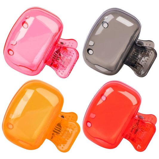 4 Pack Travel Toothbrush Head Covers Portable Toothbrush Protector Cap Brush Pod Case Protective Plastic Clip for Household Travel, Camping, Bathroom, School, Business Green, Blue, Orange, Pink