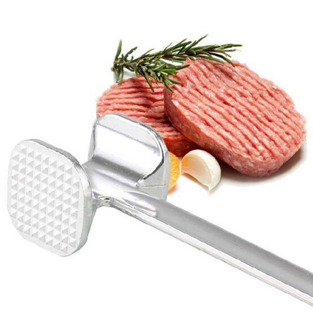Stainless Steel Meat Mallet Tenderizer, Heavy Duty Mallet Tools Chicken Pounder, Steak Pork Kitchen Tool Silver