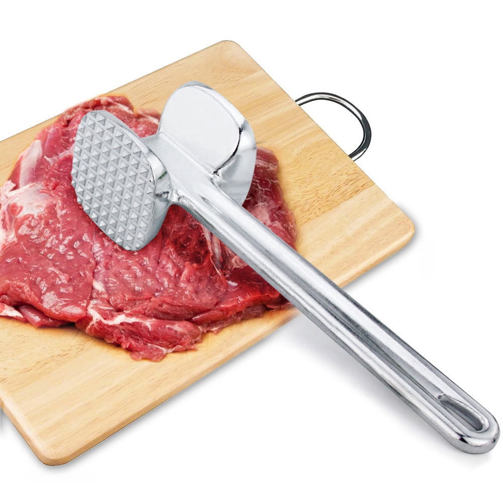 Stainless Steel Meat Mallet Tenderizer, Heavy Duty Mallet Tools Chicken Pounder, Steak Pork Kitchen Tool Silver