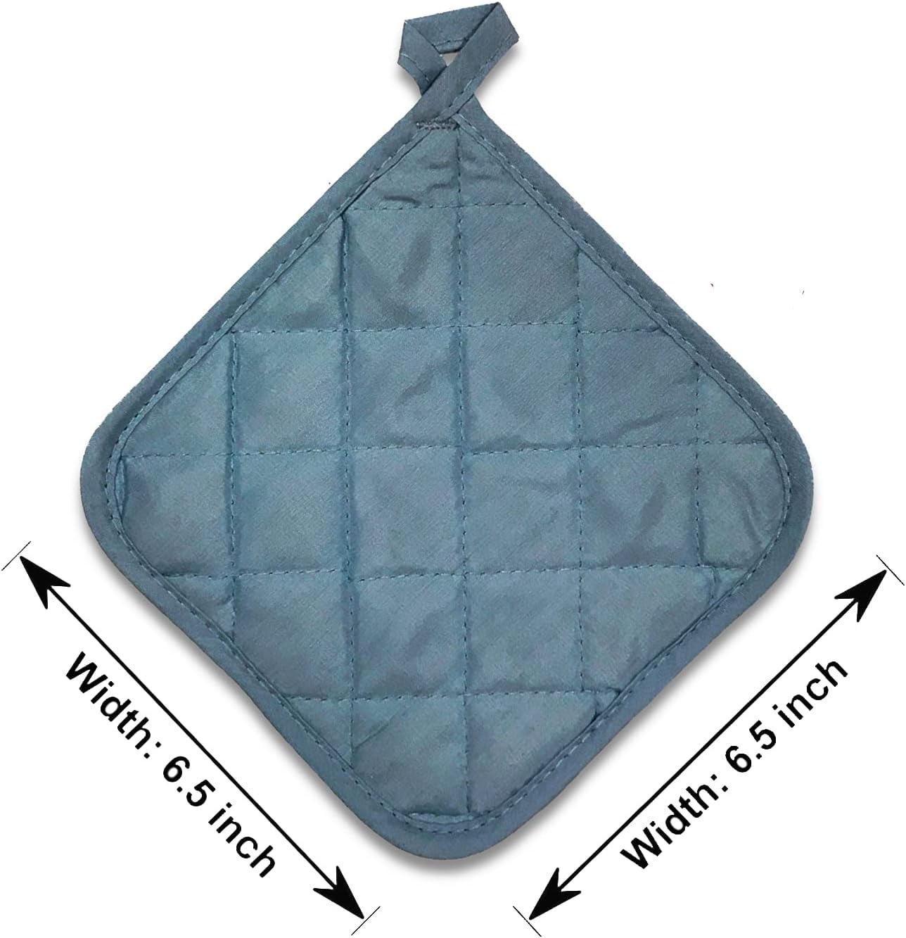 5Pcs Kitchen Pot Holders Set Heat Resistant Pure Cotton Potholders Kit Trivets Large Coasters Hot Pads Pot Holders for Everyday Cooking and Baking by 6.5 x 6.5 Inch Blue