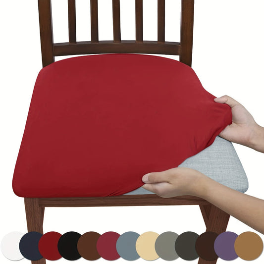 4pcs/6pcs Solid Color Brushed High Elastic Chair Cover, Simple Soft And Comfortable Chair Seat Cover, Dust-proof And Dirt-resistant Chair Slipcover, Suitable For Dining Chair Office Home Decor 4pcs Navy Blue
