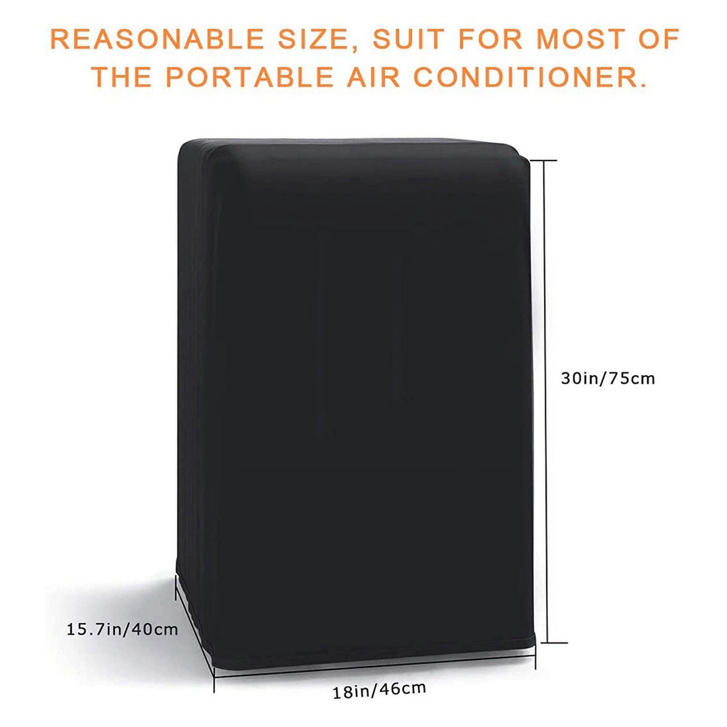 Portable Air Conditioner Cover Waterproof Matte Zipper Bag Black