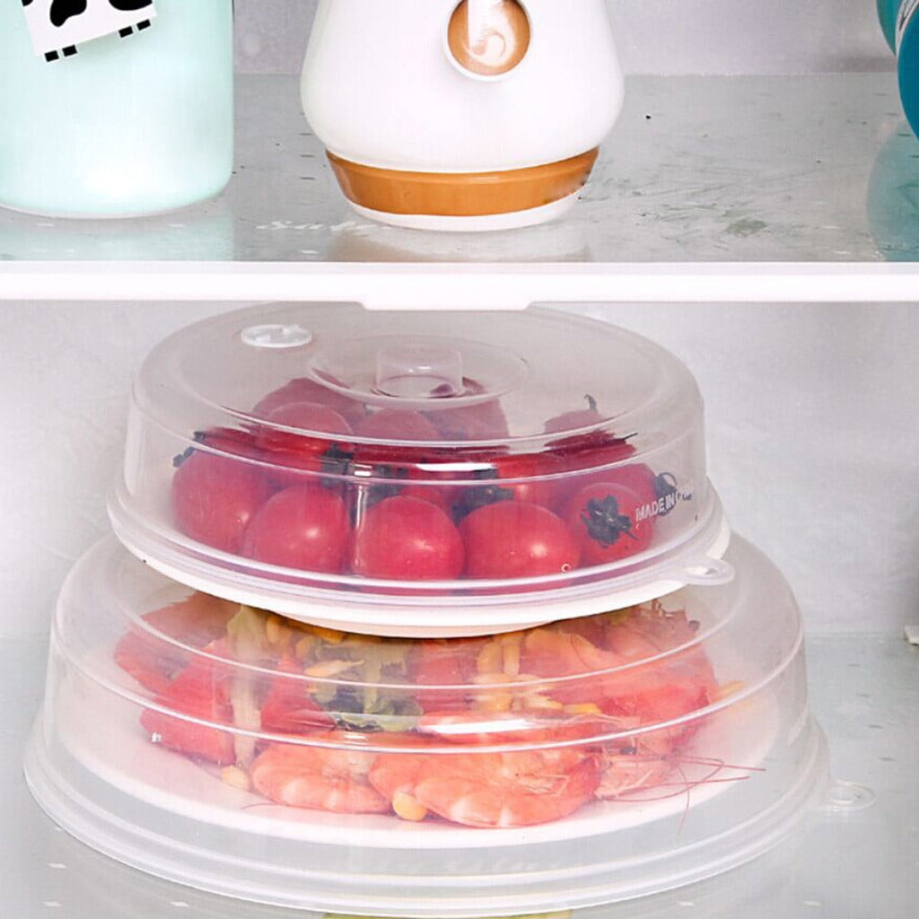 Microwave Cover Clearance! 2pcs Plastic Microwave Cover, Clear Microwave Cover, Clear Steam Vent Splatter Lid Food Dish, Microwave Covers For Food Splatter, Microwave Cover Lid
