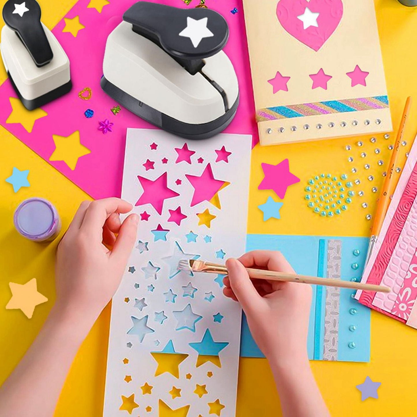 3Pcs Star Hole Punch, Star Punch, Star Paper Punch, Star Hole Puncher, Star Puncher for Crafts, Paper Punch for Crafting