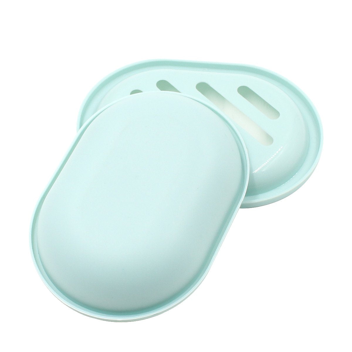 2-Pack Soap Dish with Drain, Soap Holder, Soap Saver, Easy Cleaning, Dry, Stop Mushy Soap (Gray) Green