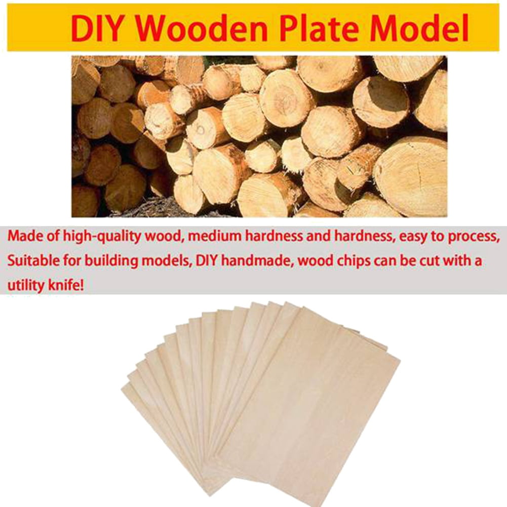 10 Pack Unfinished Wood Sheets,Balsa Thin Board for House Aircraft Ship Boat Arts and Crafts,DIY Ornaments
