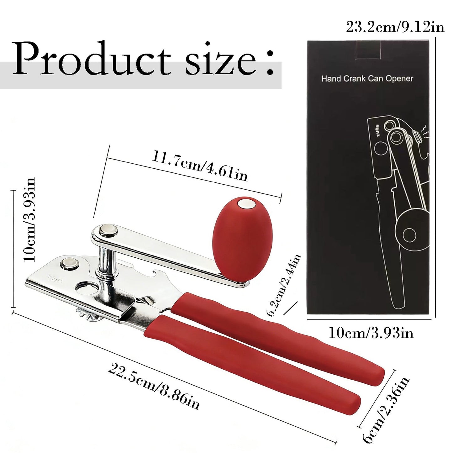 SHAOTELLME Stainless Steel Can Opener Manual Multifunctional Labor Saving Can Opener Kitchen Creative Can Opener Tool Easily Open Cans Of Various Sizes, 3PC Red