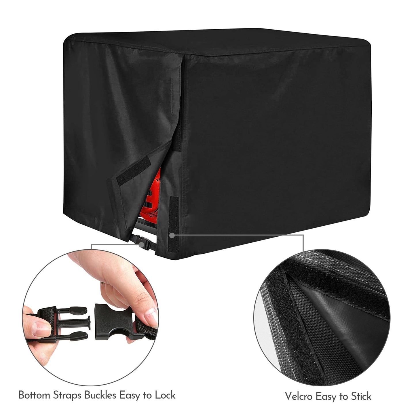 Universal Generator Cover for 5500-15000 Watt Waterproof Heavy Duty 600D Oxford Fabric Covers Black 38"x28"x30"(LxWxH)