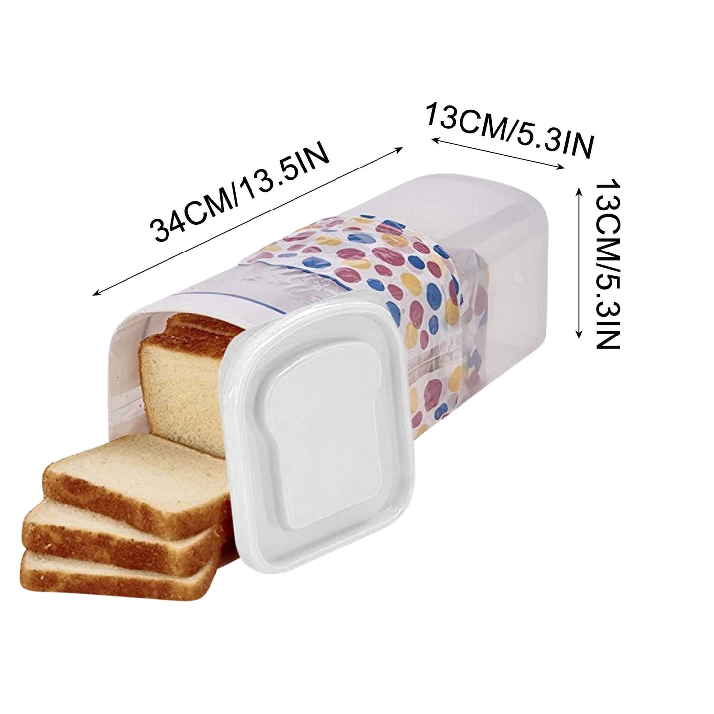 Bread Box with Airtight Lid, Bread Storage Container, Bread Loaf Storage Dispenser, Plastic Sandwich Bread Keeper, White Lid, 1 Pack B Red