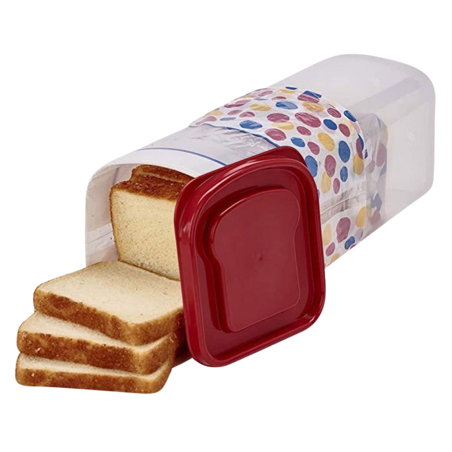 Bread Box with Airtight Lid, Bread Storage Container, Bread Loaf Storage Dispenser, Plastic Sandwich Bread Keeper, White Lid, 1 Pack A White