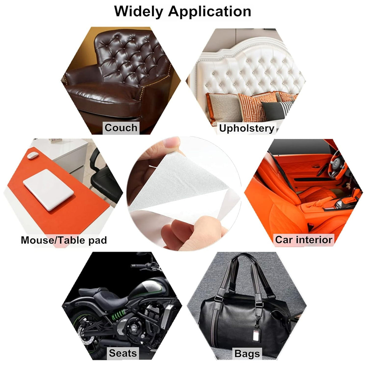 Miaochuan 3 x 60 Inch Self Adhesive Leather Repair Patch Tape, and Leather Repair Kit for Couches, Furniture, Car Seat, Boat Seat, Sofa, Upholstery, Chair, Interior(Ivory Brown) 3" x 60" Dark Red