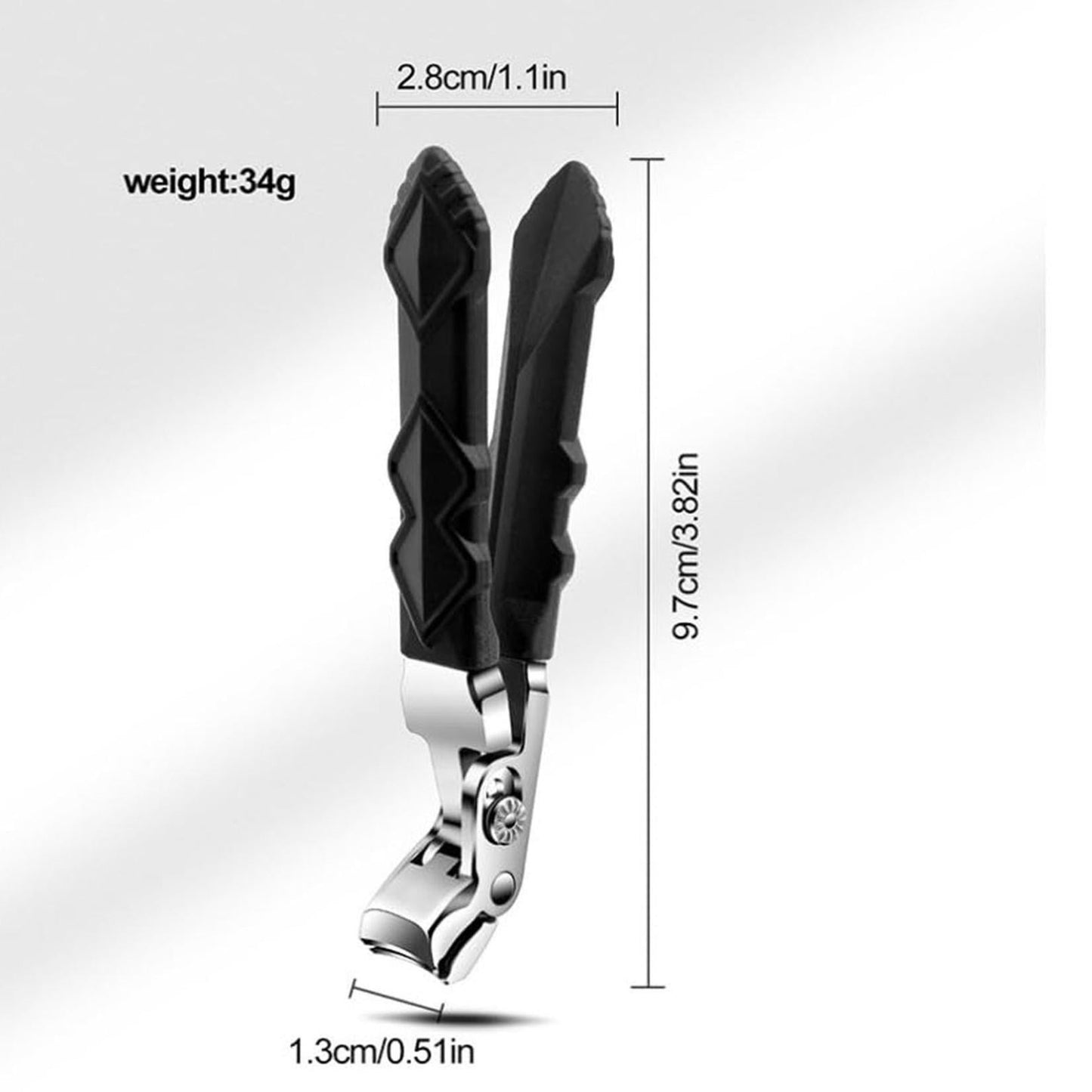 Nail Clippers, Long Handle Ergonomic Angled Head Senior Toenail Clipper, Toe Nail Clippers for Thick Nails, Ultra Sharp Stainless Nail Clipper with Catcher for Men Women 1 Nail Clipper + Nail File + Container Bag