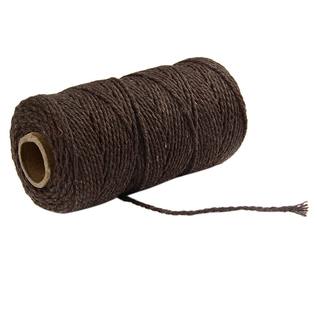 Danhjin 100m Long/100Yard Pure Cotton Twisted Cord Rope Crafts Macrame Artisan String - on Clearance Coffee