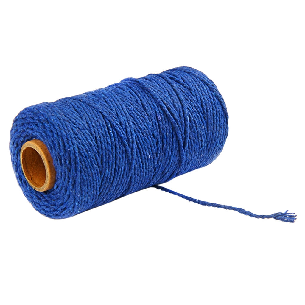 Danhjin 100m Long/100Yard Pure Cotton Twisted Cord Rope Crafts Macrame Artisan String - on Clearance Dark Blue