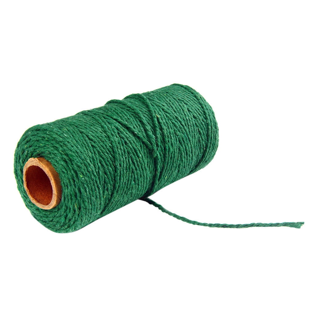 Danhjin 100m Long/100Yard Pure Cotton Twisted Cord Rope Crafts Macrame Artisan String - on Clearance Dark green