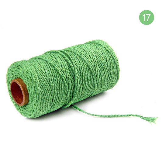 Danhjin 100m Long/100Yard Pure Cotton Twisted Cord Rope Crafts Macrame Artisan String - on Clearance Green