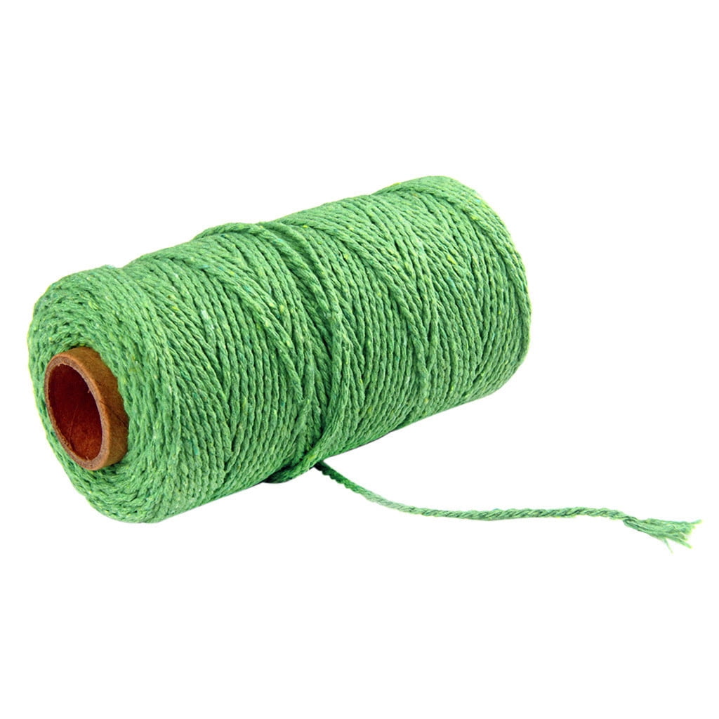 Danhjin 100m Long/100Yard Pure Cotton Twisted Cord Rope Crafts Macrame Artisan String - on Clearance Green