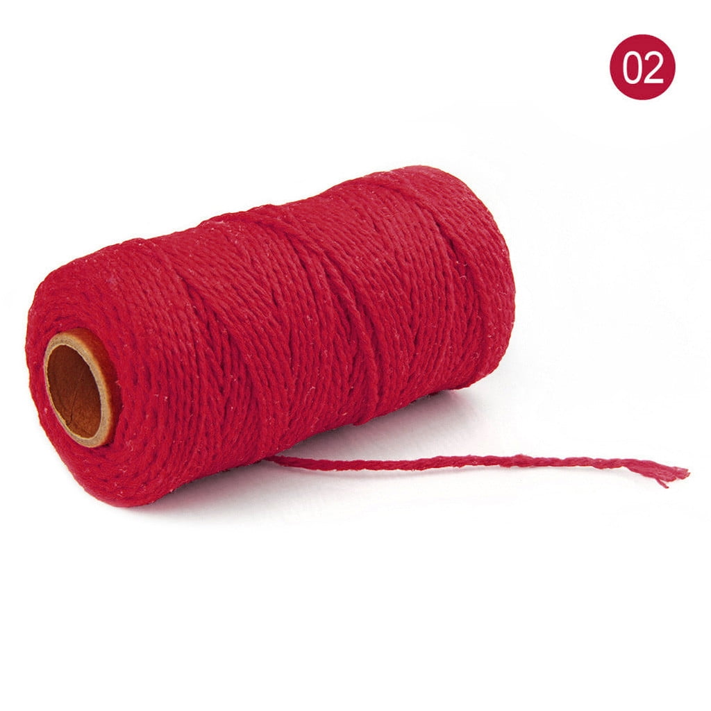 Danhjin 100m Long/100Yard Pure Cotton Twisted Cord Rope Crafts Macrame Artisan String - on Clearance Red