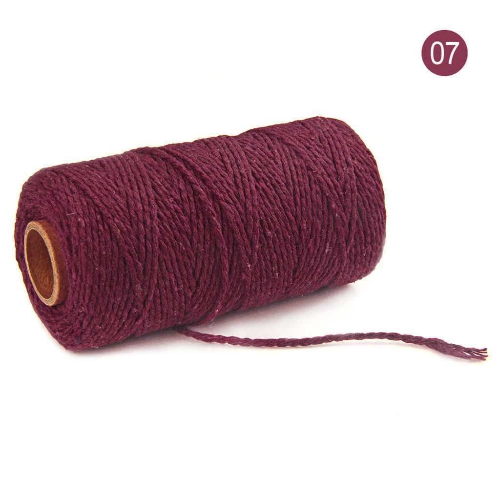 Danhjin 100m Long/100Yard Pure Cotton Twisted Cord Rope Crafts Macrame Artisan String - on Clearance Wine red