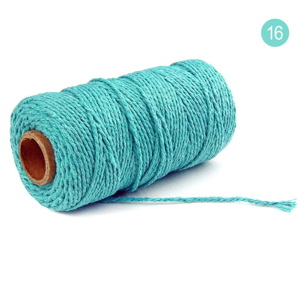 Danhjin 100m Long/100Yard Pure Cotton Twisted Cord Rope Crafts Macrame Artisan String - on Clearance blue
