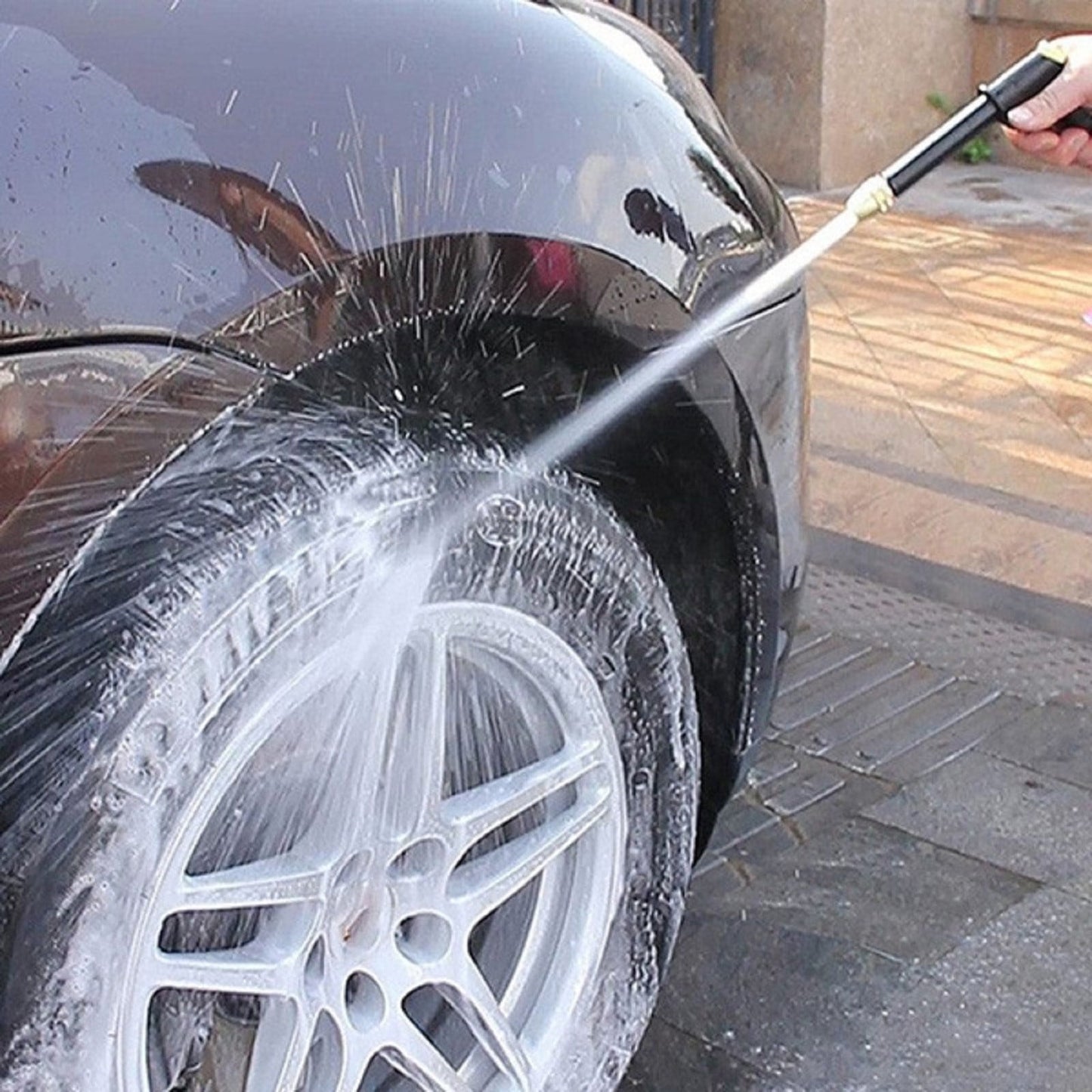 High Pressure Spray Water Gun Washing Garden Watering Hose Nozzle Sprinkler Car Cleaning Wash Tool Kits Auto Washer Black
