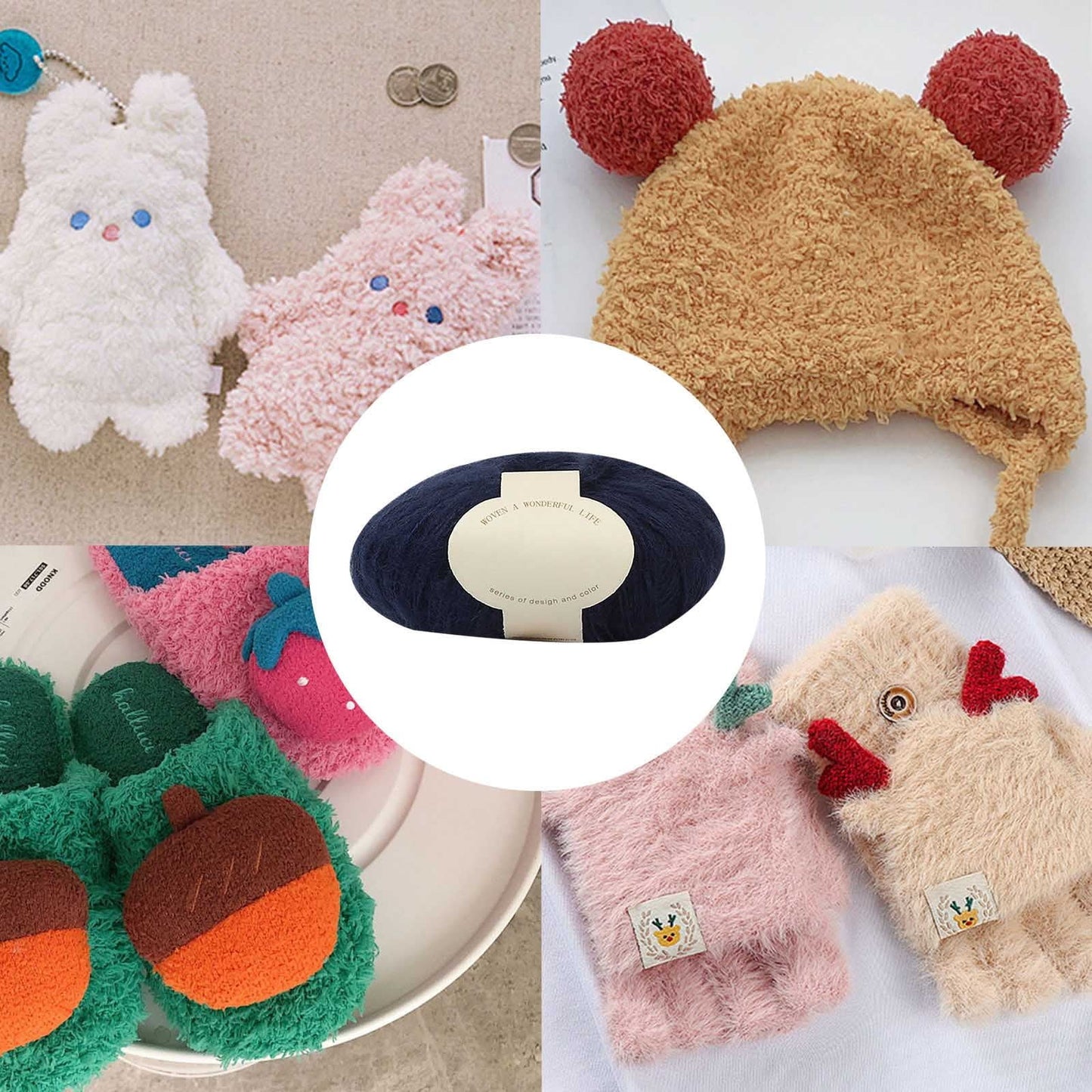 Clearance! Boovnll Mohair Yarn, Soft Yarn for Crocheting, Hand Knitting Hats, Sweater, Scarves, Crafts, Home Decorations, DIY Kids Toys, Yarn 31