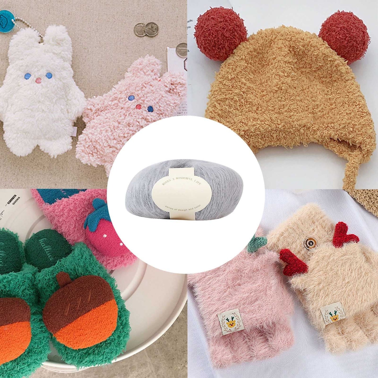 Clearance! Boovnll Mohair Yarn, Soft Yarn for Crocheting, Hand Knitting Hats, Sweater, Scarves, Crafts, Home Decorations, DIY Kids Toys, Yarn Clearance