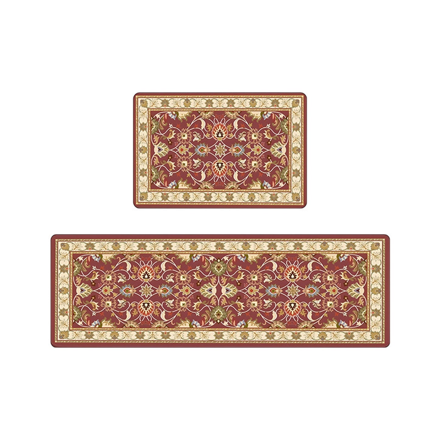 Tyidzon Kitchen Mats for Floor Set of 2 Pcs, Cushioned Non Slip Kitchen Rugs for Kitchen Floor, Absorbent Runner Comfort Standing Mats Washable for Kitchen, Office, Home (15"x47"+15"x23") Orange,Blue#2