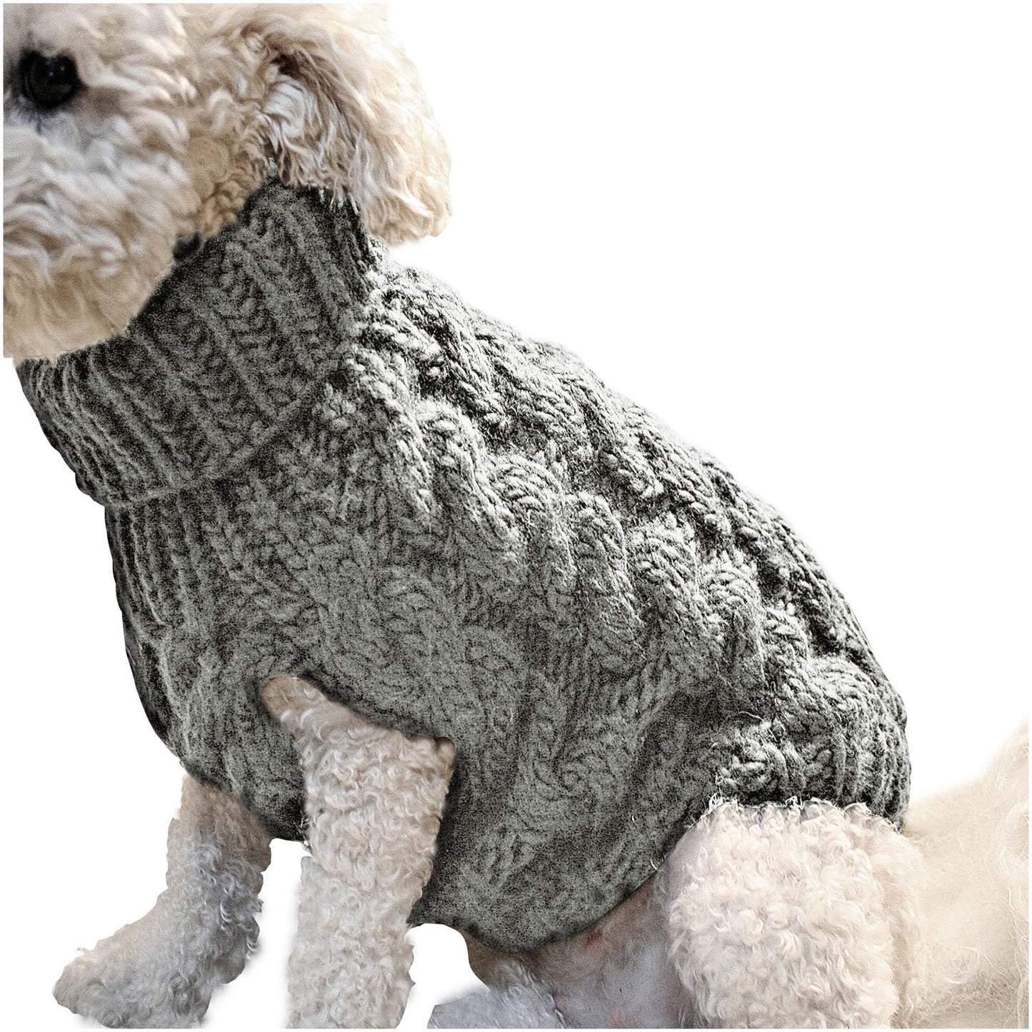 Clearance Under $5 Boovnll Dog Sweater, Winter Turtleneck Knitted Keep Warm Sleeveless Pet Clothes, Dog Clothes for Small Dog Fall Winter Dog Sweaters, (Black, S) L Gray