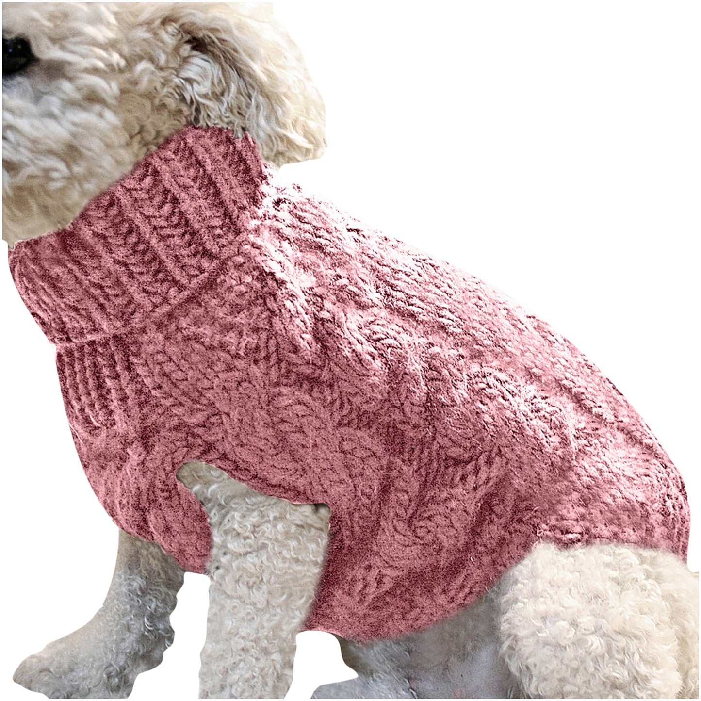 Clearance Under $5 Boovnll Dog Sweater, Winter Turtleneck Knitted Keep Warm Sleeveless Pet Clothes, Dog Clothes for Small Dog Fall Winter Dog Sweaters, (Black, S) M Hot Pink