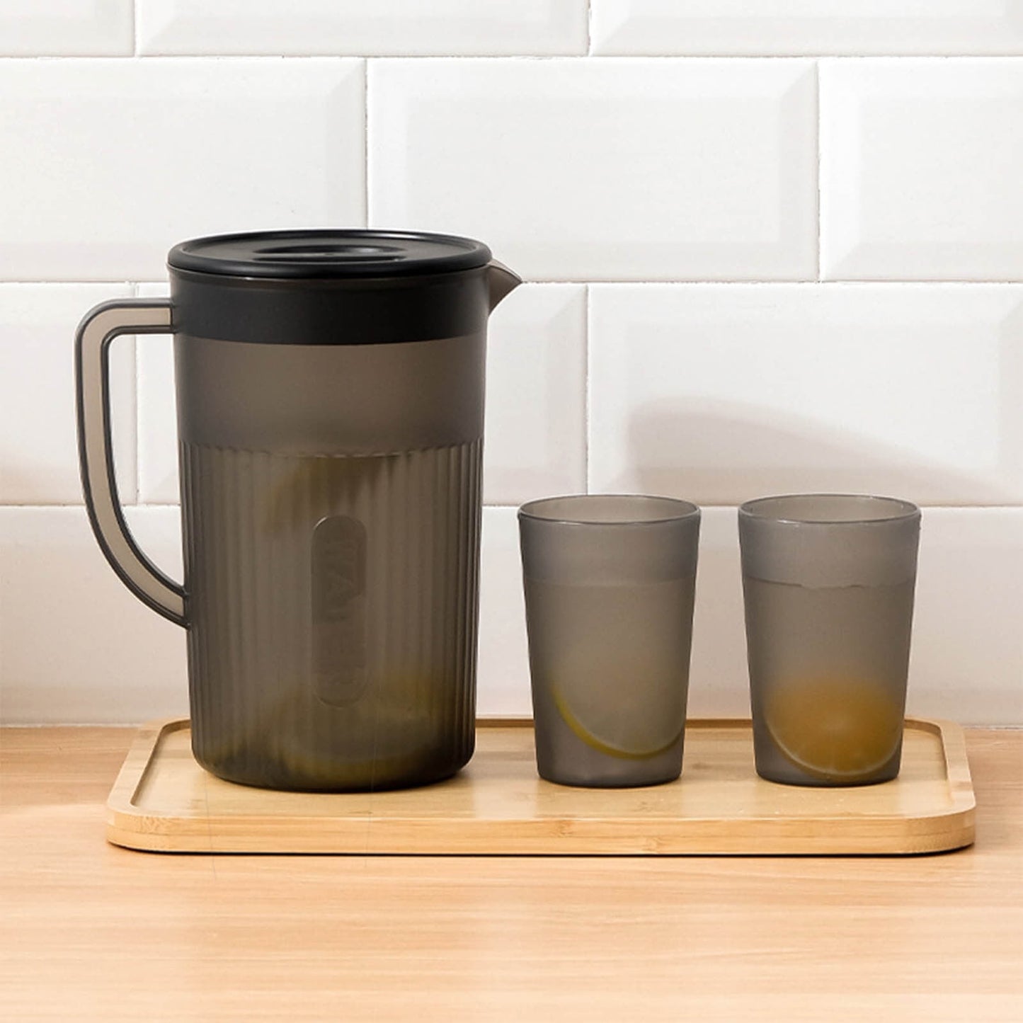 Tyidzon Juice Pitcher with Lids for Fridge, Water Jug for Teas, Juices & Iced Beverages - Fridge & Dishwasher Safe D