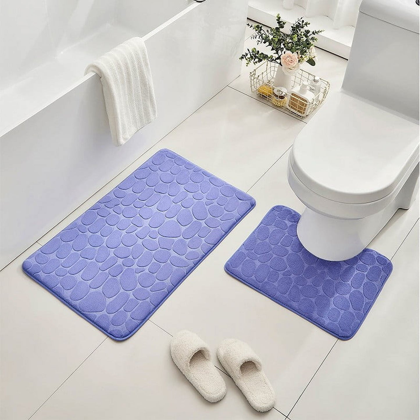Clearance Under $5 Boovnll Bathroom Rugs Set 2 Piece, Super Absorbent & Soft Non-Slip Velvet Toilet Rug & Bath Mat, Quickly Dry Thicken Bath Mats for Bathroom, Kitchen, Door Mat, Bathroom Mat A