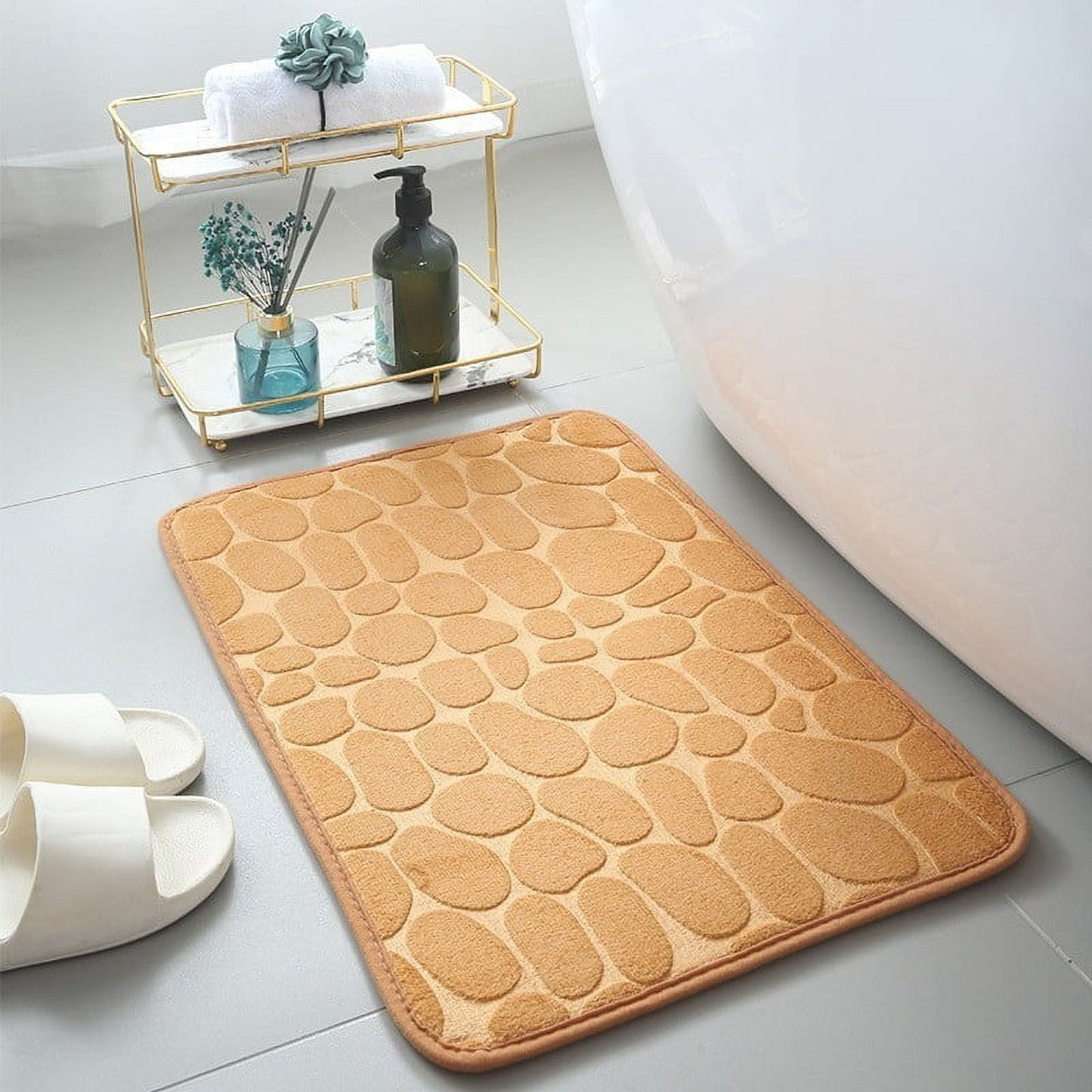 Clearance Under $5 Boovnll Bathroom Rugs Set 2 Piece, Super Absorbent & Soft Non-Slip Velvet Toilet Rug & Bath Mat, Quickly Dry Thicken Bath Mats for Bathroom, Kitchen, Door Mat, Bathroom Mat J